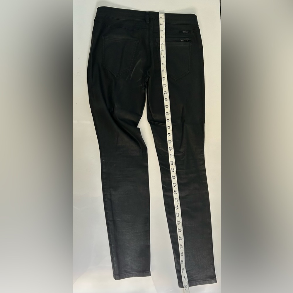 Faux black leather pants